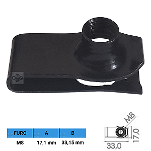 Porca Rápida Automotiva M8 X 17,1 X 33,15mm