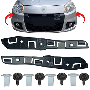 Par Guia Suporte Parachoque Dianteiro Renault Sandero 2009/2014