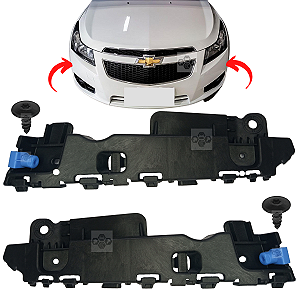 Par Guia Suporte Parachoque Dianteiro Chevrolet GM Cruze 2012/2016