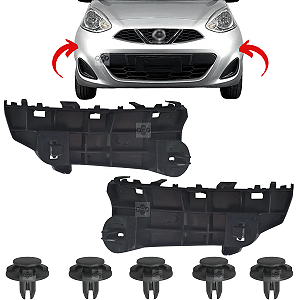Par Guia Suporte Parachoque Dianteiro Nissan March 2015/2021