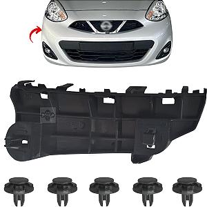 01 Guia Parachoque Suporte Dianteiro Nissan March 2015/2021 - Lado Direito