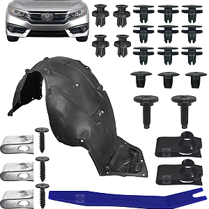 01 Capa Roda Parabarro Dianteiro Honda Civic G10 2016/2020  - Lado Esquerdo