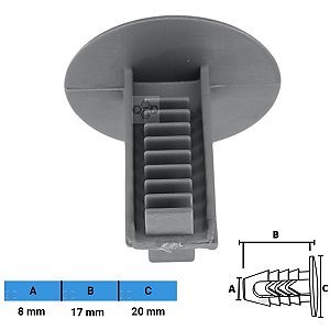 Grampo Presilha 8X17X20mm