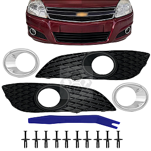 Kit Grade Moldura Farol Milha Parachoque do Vectra 2009/2012 Lado Passageiro
