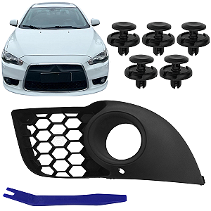 Grade Acabamento Moldura Farol Milha Para Mitsubichi Lancer GT 2011/2018