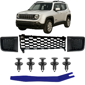 Kit Tampa Tela Grade Parachoque Jeep Renegade 2015 2016 2017 2018 2019 2020
