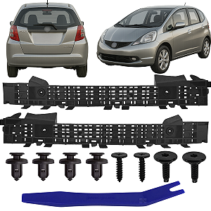 Par Suporte Guia Garra Parachoque Tras. Fit 2009 2010 2011 2012 2013 2014
