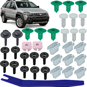 Kit 35 Grampo Presilha Moldura Paralama Palio 2008 2009 2010