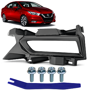 Grade Moldura Tela Farol Milha New Versa 2020 2021 2022 2023