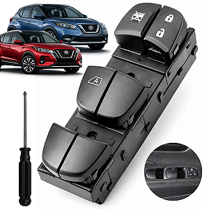 Botão Comando Vidro Elétrico Para Nissan Kicks 2016 Até 2025
