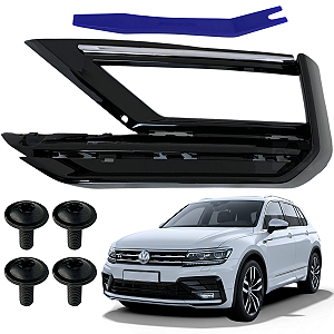 01 Moldura Farol Auxiliar Milha Tiguan R-line 2019 2020 2021