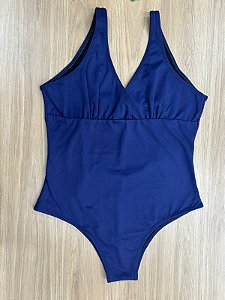 MAIÔ SENHORA INTEIRO NA COR AZUL MARINHO COM ALÇAS FIXAS | REF 614-AZM