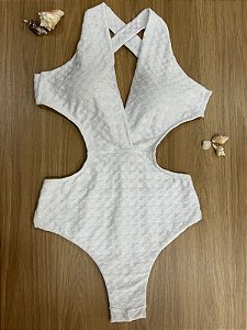 MAIÔ ENGANA MAMÃE NA COR BRANCO FIO DUPLO COM ALÇA FIXA TRANÇADO - 615