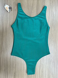 MAIÔ JENI REGATA FIO NA COR VERDE COM DECOTE NAS COSTAS  - 6251