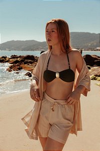 KIMONO CURTO EM VISCO LINHO TAMANHO ÚNICO | REF 713