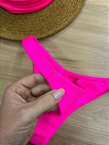 CALCINHA BIQUINI FITA FIO DUPLO NA COR PINK NEON | REF 509D