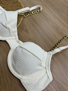 TOP BIQUINI RETRO COM ACESSÓRIO NA COR OFF | REF4154F