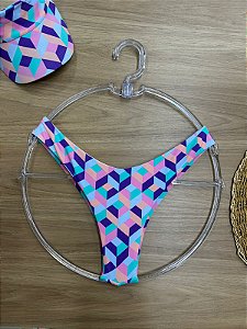 CALCINHA BIQUINI ASA DELTA FIO DUPLO ESTAMPA GEOMETRICA | REF. 307EC
