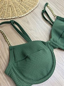 TOP BIQUINI RETRO COM ACESSÓRIO NA COR VERDE | REF4154G