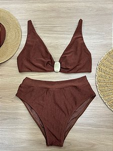 CONJUNTO BIQUINI TOP 426 + CALCINHA 518 NA COR MARROM | REF 4251
