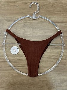 CALCINHA BIQUINI FITA FIO DUPLO COM TEXTURA NA COR MARROM | REF 509M