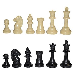 Conjunto de Peças de Xadrez Rei 8.6cm maciças Padrão Preto e Bege - A  lojinha de xadrez que virou mania nacional!