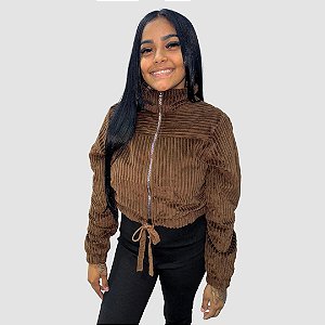 Jaqueta Feminina Veludo Cotelê