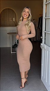 VESTIDO MIDI EM TRICOT LORENA (COM OPÇÕES DE CORES)