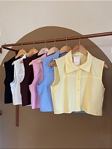 CROPPED CAMISA LUNA (COM OPÇÕES DE CORES)