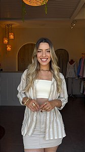 CAMISA LINHO LISTRADA (COM OPÇÕES DE CORES)