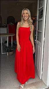 VESTIDO LONGO CINTURA V (COM OPÇÕES DE CORES)