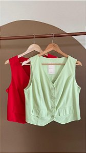 COLETE ALFAIATARIA LINHO (COM OPÇÕES DE CORES)