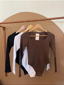 BODY MODELADOR MANGA LONGA (COM OPÇÕES DE CORES)