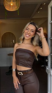 TOP COURO SINTÉTICO (COM OPÇÕES DE CORES)