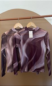 BLUSA TULE ESTAMPADA (COM OPÇÕES DE CORES)