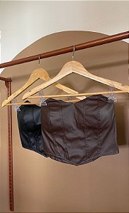 TOP COURO SINTÉTICO ZOE (COM OPÇÕES DE CORES)