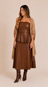 CONJUNTO COURO SINTÉTICO CARMELLA (COM OPÇÕES DE CORES)