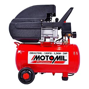 Compressor 8,7 Pés 24 Litros Motor 2HP Elétrico Bivolt - CMI-8.7/24BR – Motomil