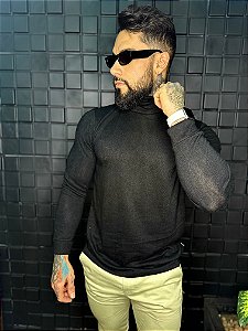 CAMISETA MANGA LONGA CACHARREL PRETA-TRICÕ