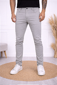 CALÇA ALFAIATARIA SARJA CINZA MASCULINA SKINNY- CODI JEANS