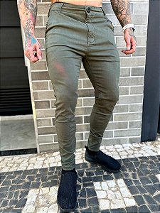 CALÇA ALFAIATARIA VERDE MASCULINA SKINNY- CODI JEANS