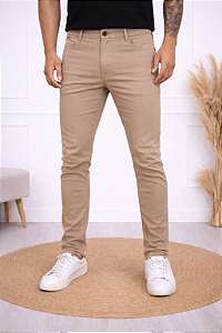 CALÇA ALFAIATARIA SARJA CAQUI MASCULINA SKINNY- PREMIUM DENIM