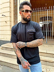 CAMISETA OVERSIZED PRETA-FB CLOTHING-BOLSOS