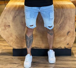 BERMUDA JOGADOR-CITY DENIM-DESTROYED