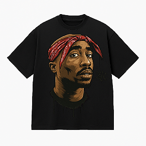 CAMISETA TUPAC OVERSIZED PRETA