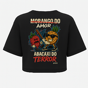 CROPPED OVERSIZED PRETA-AFTER-MORANGO DO AMOR COSTAS