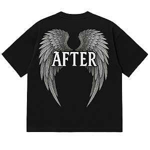 CAMISETA OVERSIZED PRETA AFTER WINGS