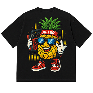 CAMISETA AFTER OVERSIZED PRETA ABACAXI SONG