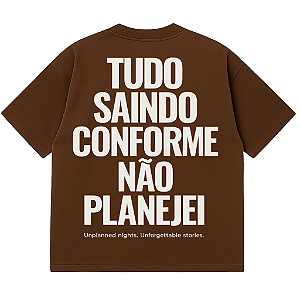 CAMISETA OVERSIZED MARROM AFTER TUDO SAINDO