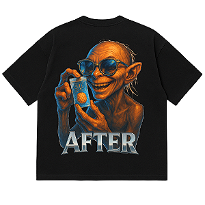 CAMISETA OVERSIZED MALHÃO-ABACAXI-PRETA PREMIUM 230G-ALGODÃO BCI